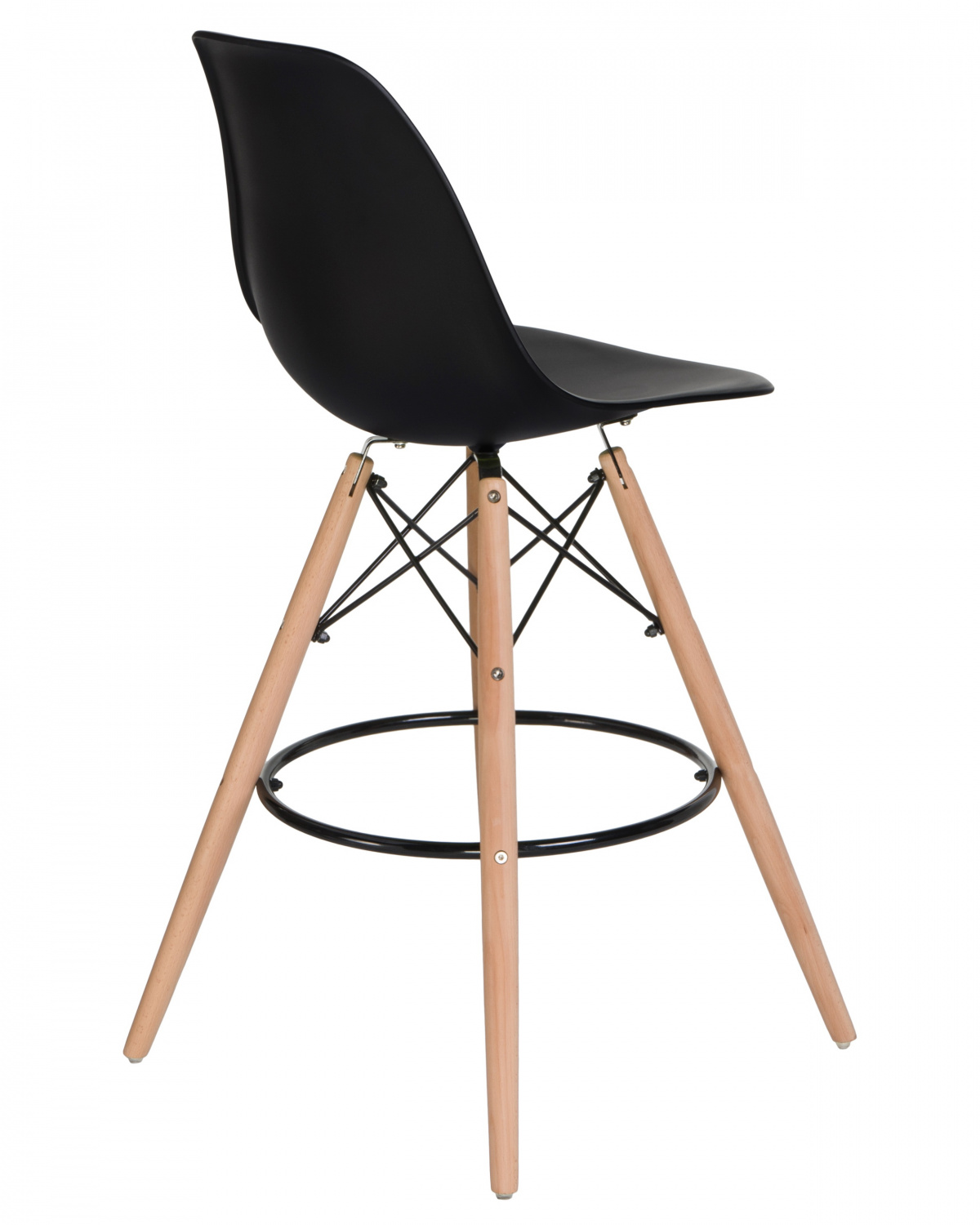 Стул барный LMZL-PP623G, ножки светлый бук, цвет сиденья чёрный