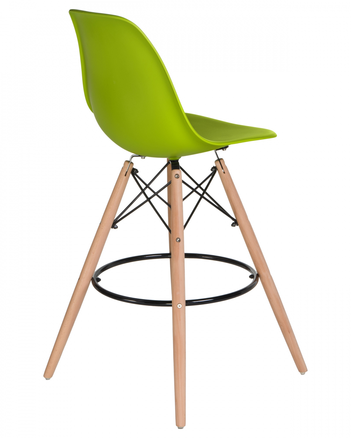 Стул барный LMZL-PP623G, ножки светлый бук, цвет сиденья салатовый