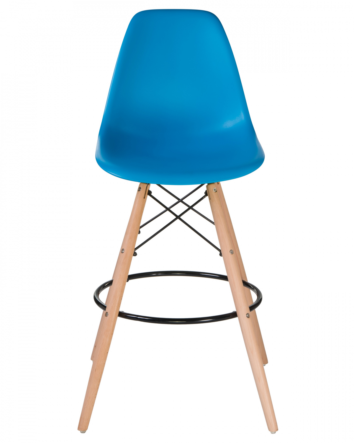 Стул барный LMZL-PP623G, ножки светлый бук, цвет сиденья голубой