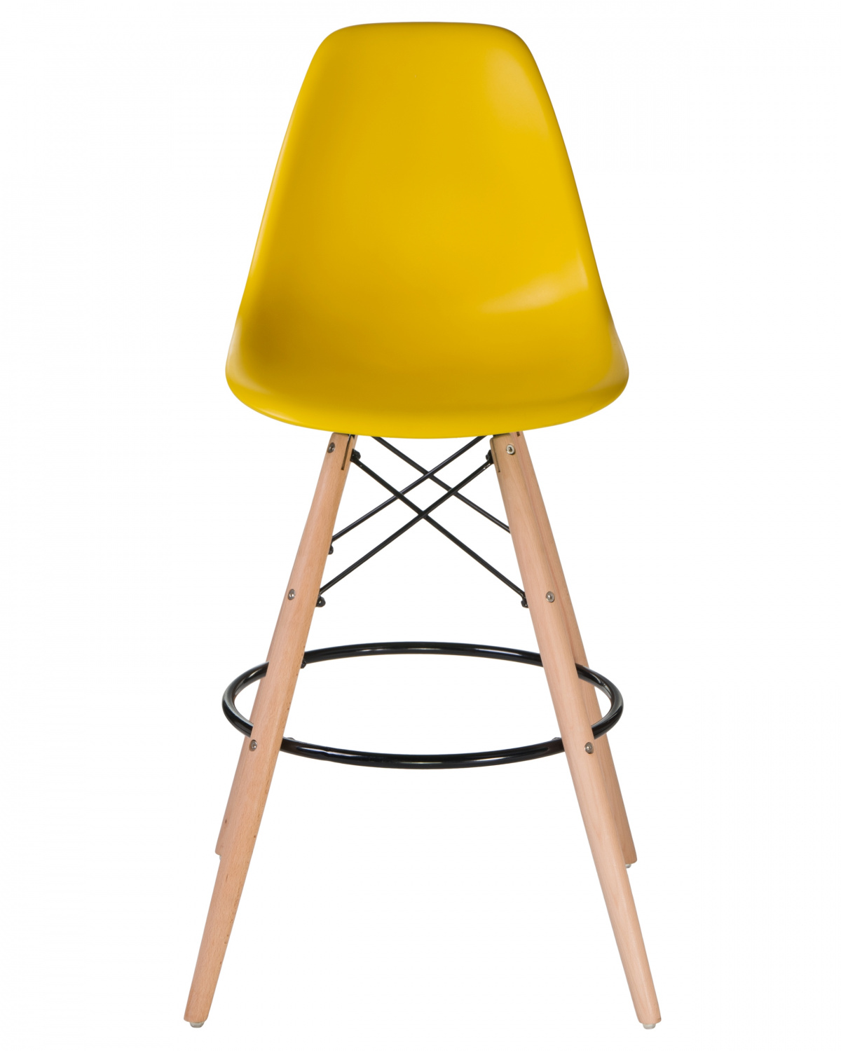 Стул барный LMZL-PP623G, ножки светлый бук, цвет сиденья жёлтый