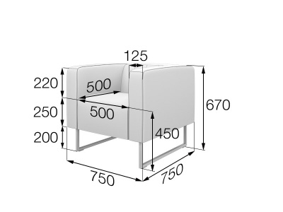 Кресло 50, Кейс, КС1-50, romeo_01, ткань: рогожка