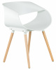 Стул обеденный DOBRIN ALIEN, ножки светлый бук, цвет белый (W-02)