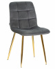Стул обеденный DOBRIN ALEX, золотые ножки, темно-серый велюр (V108-91)