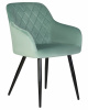 Стул обеденный DOBRIN ROBERT, черные матовые ножки, велюр V108-118 Мятный