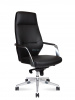 Кресло офисное / Capital Black / алюминиевая база / черная экокожа