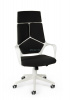 Кресло офисное / IQ / (white+black) белый пластик / черная ткань