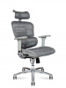 Кресло офисное / Kron aluminium grey / серый пластик / серая сетка / алюминиевая база