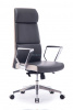 Кресло офисное / Лондон ЛЮКС / хром / темно серая+светло серая (вставки) экокожа